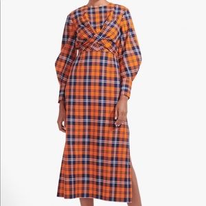 NWT STAUD CROSSHILL DRESS | POPPY PLAID, Size XL